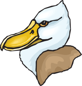 Big Beaked Duck Head Clip Art